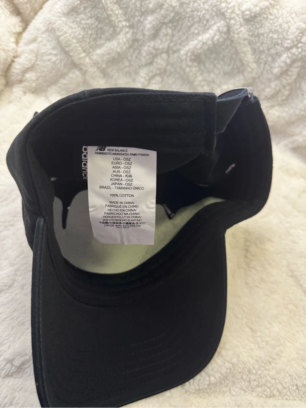 New Balance Black Baseball Cap with White NB Emblem